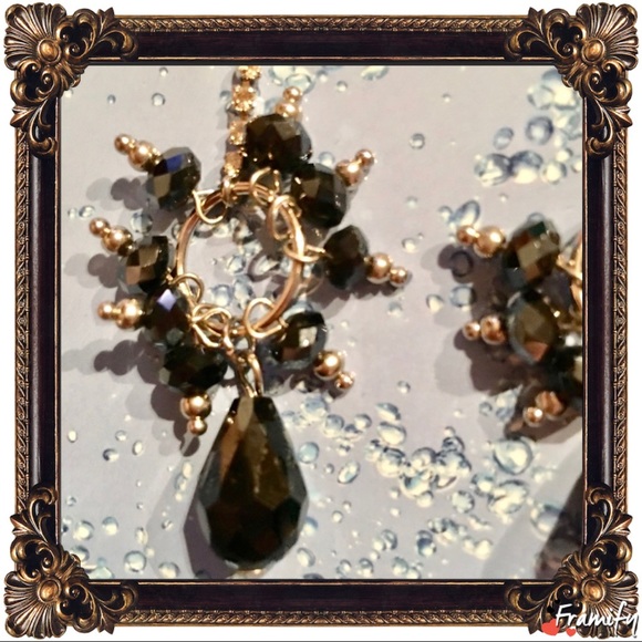 Silver Fashion Crystal Dark Blue Dangle Earring - Picture 3 of 5